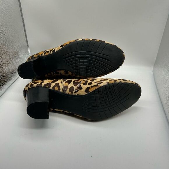 Coach and Four Tate Tan Brown Leopard Print Calf Hair Ankle Boot - Picture 10 of 12